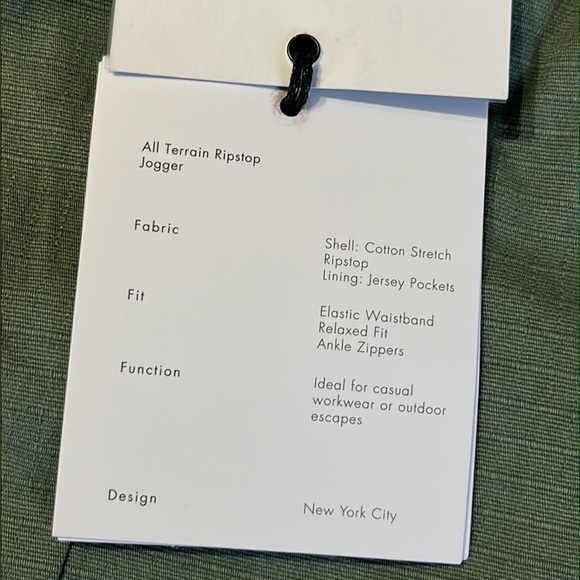 Onia All Terrain Cotton Stretch Ripstop Joggers in Sea Moss Green Size M - Picture 7 of 13